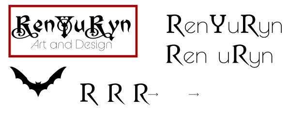 old banner and variations of letters for a name