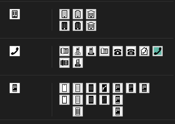 screenshot showing three barrier free icons on the left and their development on the right