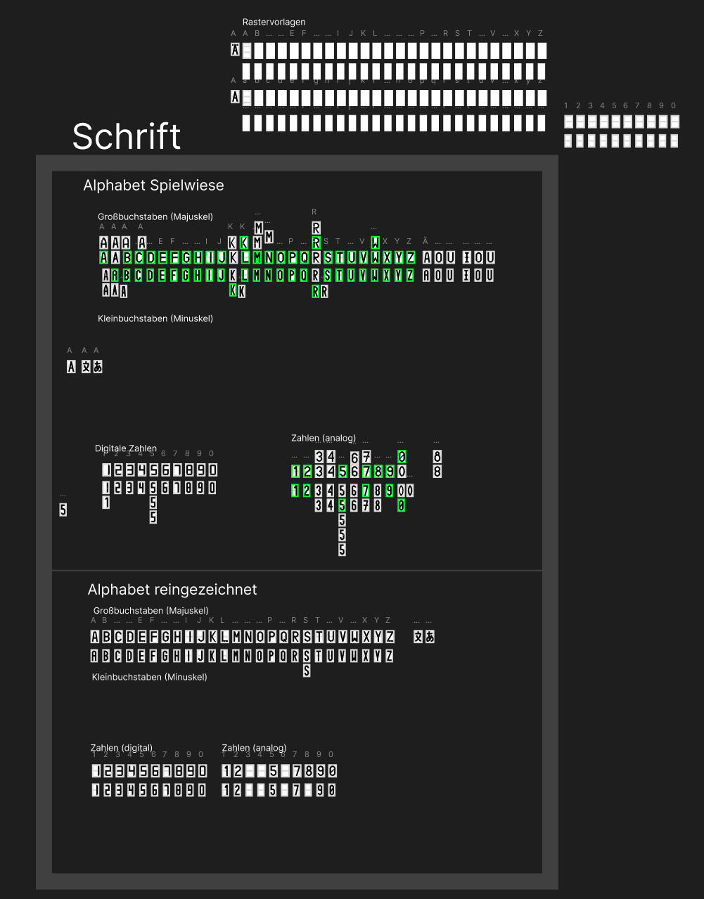artboard overview of vector characters