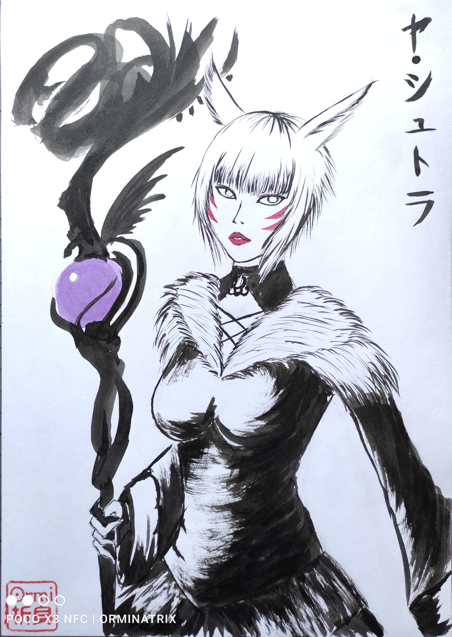 Y'shtola Ink Drawing - Contribution for Memories of Crystal